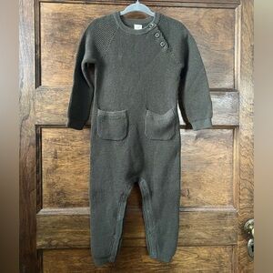 Tucker + Tate of Nordstrom | Waffle-Knit Cotton Sweater Romper in Olive (NWOT)